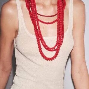 NWT Zara 2-Pack Multiple Strand Resin Necklaces